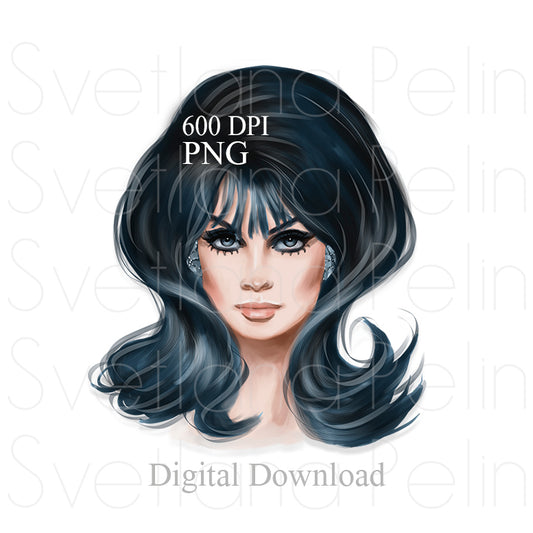 Jean Shrimpton, Digital Sticker, PNG, INSTANT Download