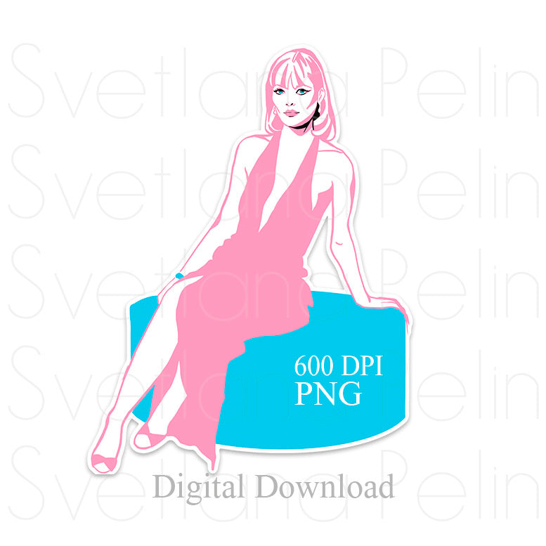 Michelle Pfeiffer, Scarface, Elvira Hancock, Digital STICKER, PNG, INSTANT Download