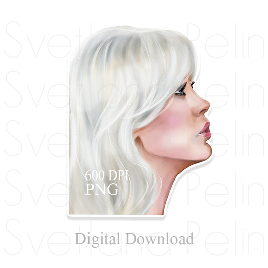 Agnetha, AF, Digital Sticker, PNG, INSTANT Download