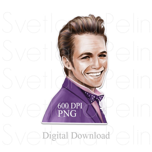 Luke Perry, Beverly Hills, Digital STICKER, PNG, INSTANT Download