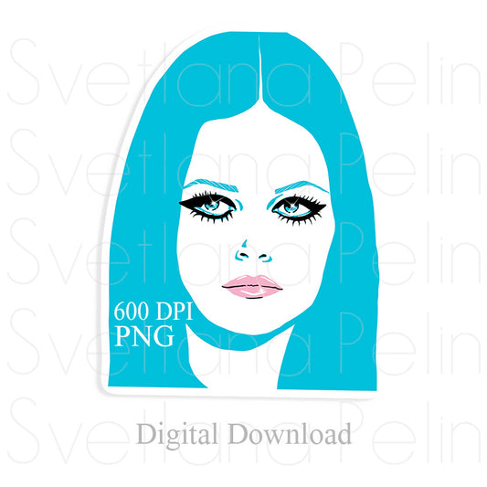 Claudia Cardinale, Digital STICKER, PNG, INSTANT Download