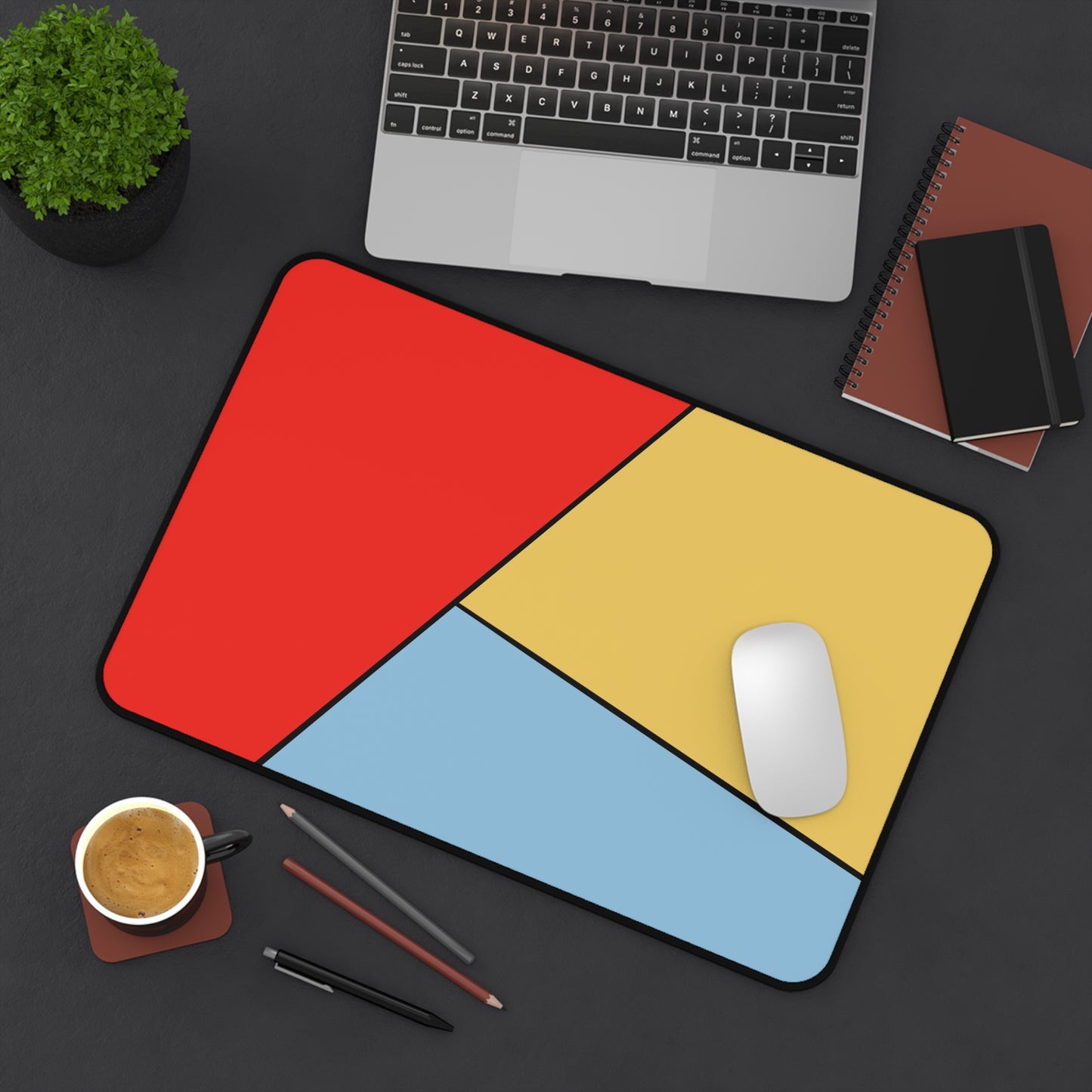 Red, Yellow, Blue, Desk Mat