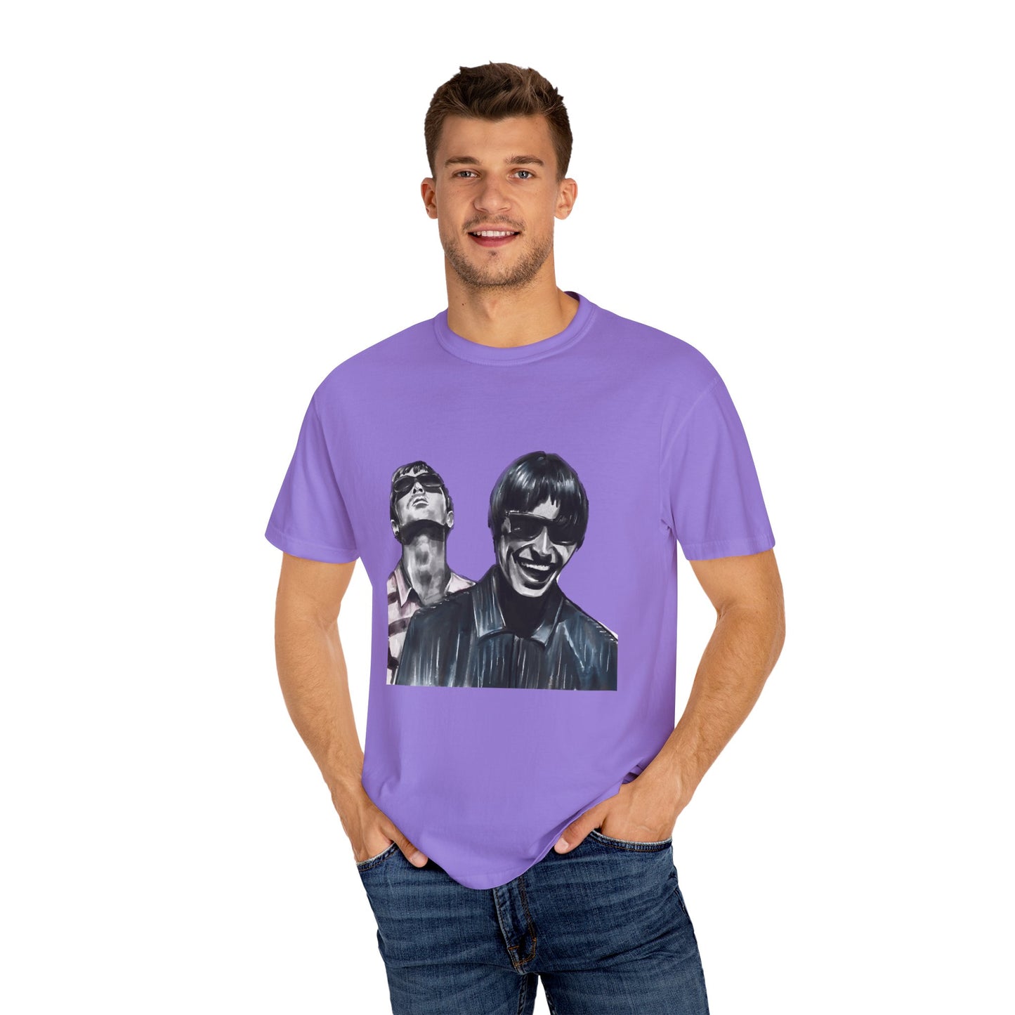 Liam & Noel Gallagher, Oasis, Unisex Garment-Dyed T-shirt