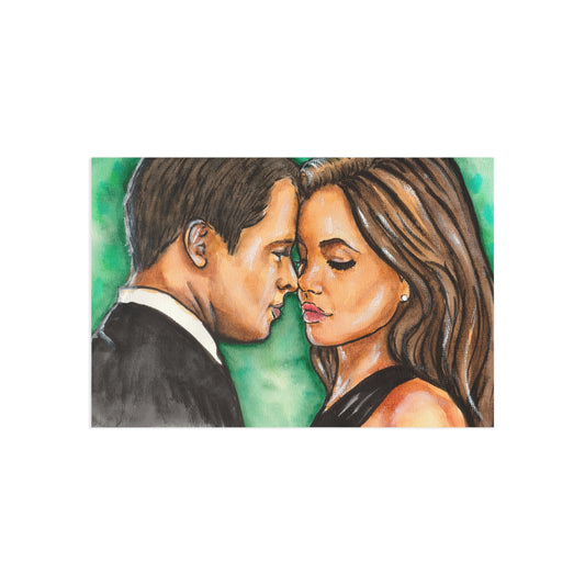 Brad Pitt and Angelina Jolie, Fine Art Postcards