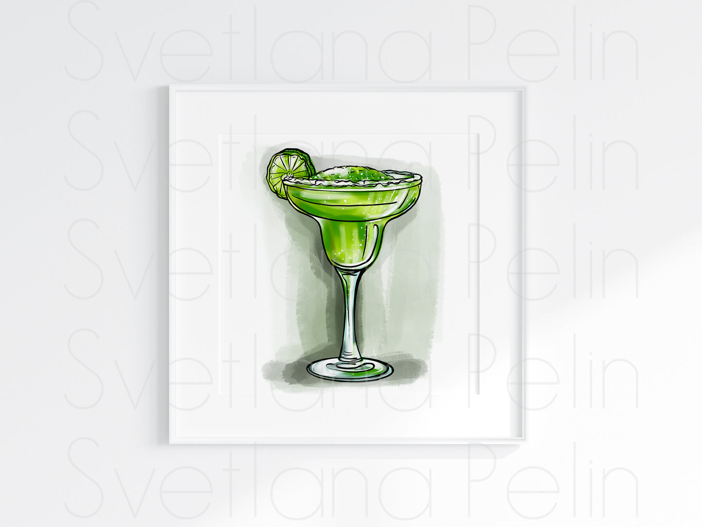 Lime Green Cocktail, Printable Art, INSTANT DOWNLOAD