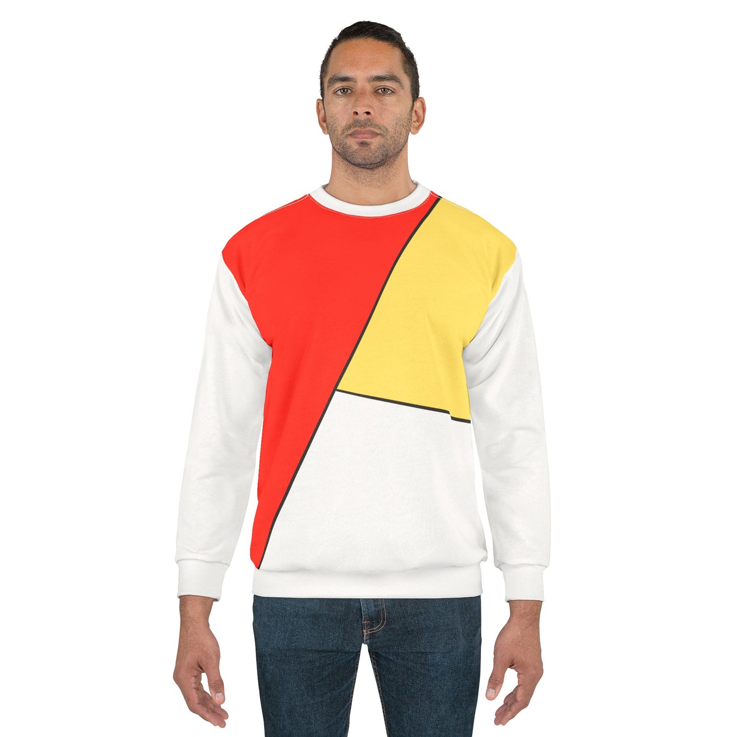 Red, Yellow, White, Unisex Sweatshirt (AOP)