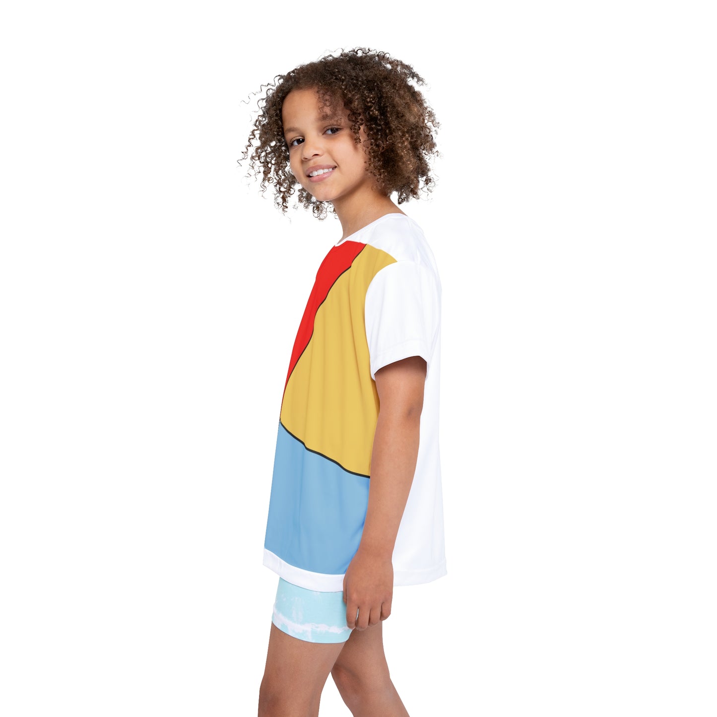 Red, Yellow, Blue, Kids Sports Jersey (AOP)