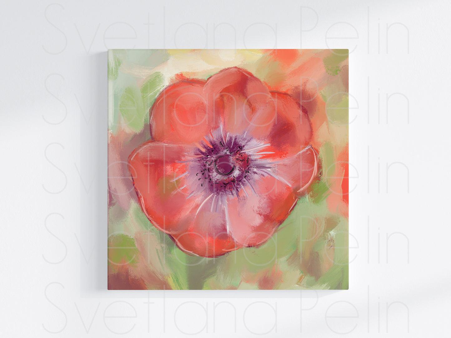 Red Flower, Printable Art, INSTANT DOWNLOAD