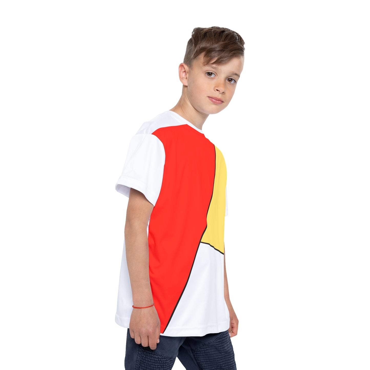 Red, Yellow, White, Kids Sports Jersey (AOP)