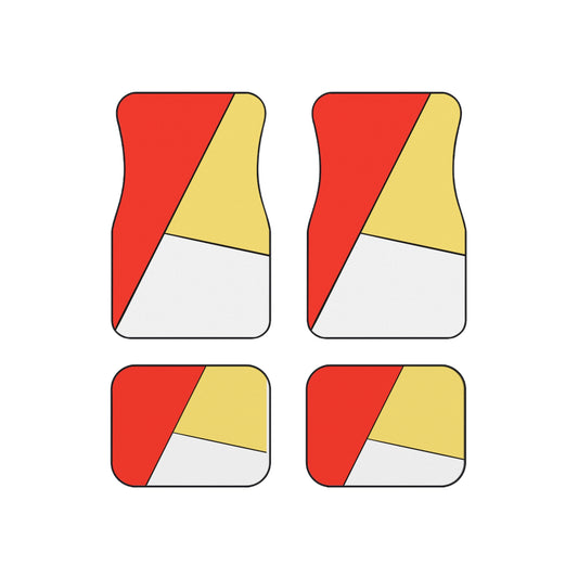 Red, Yellow, White, Car Mats (Set of 4)