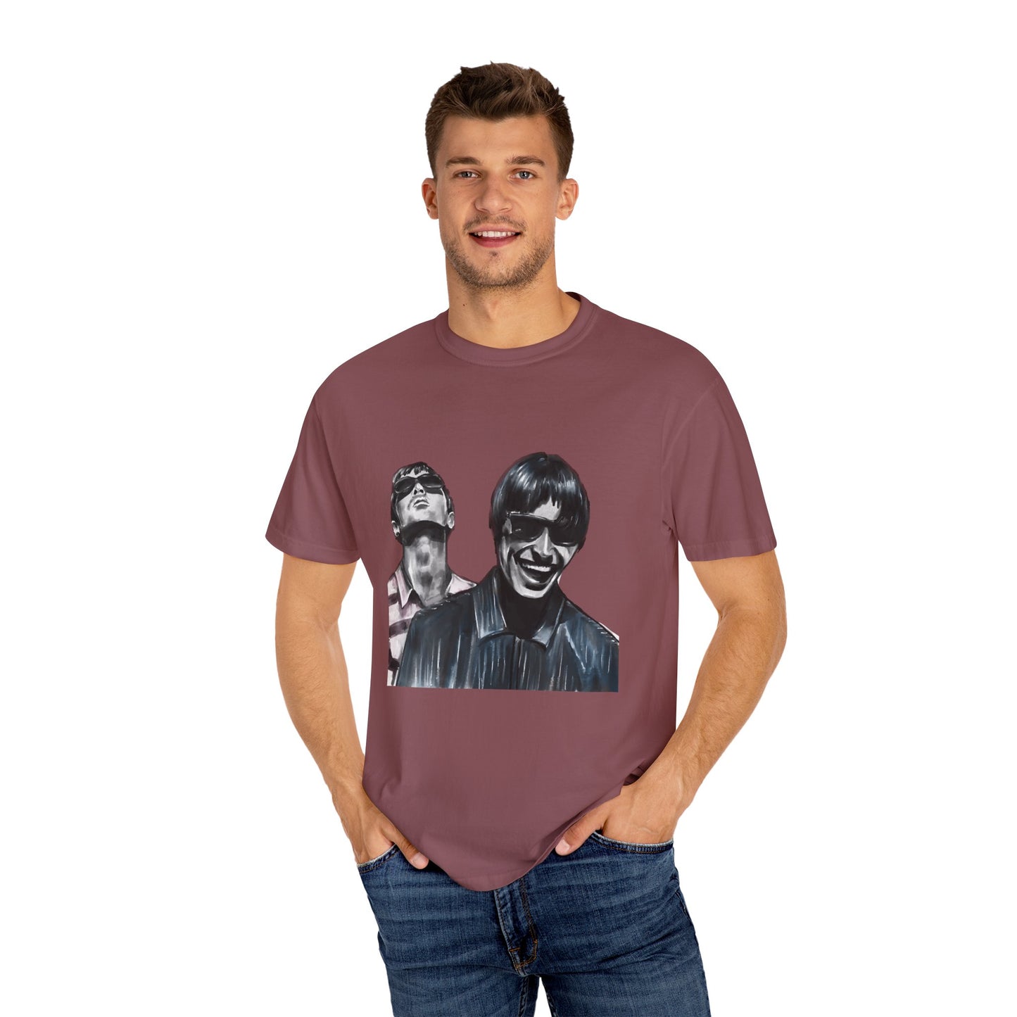 Liam & Noel Gallagher, Oasis, Unisex Garment-Dyed T-shirt