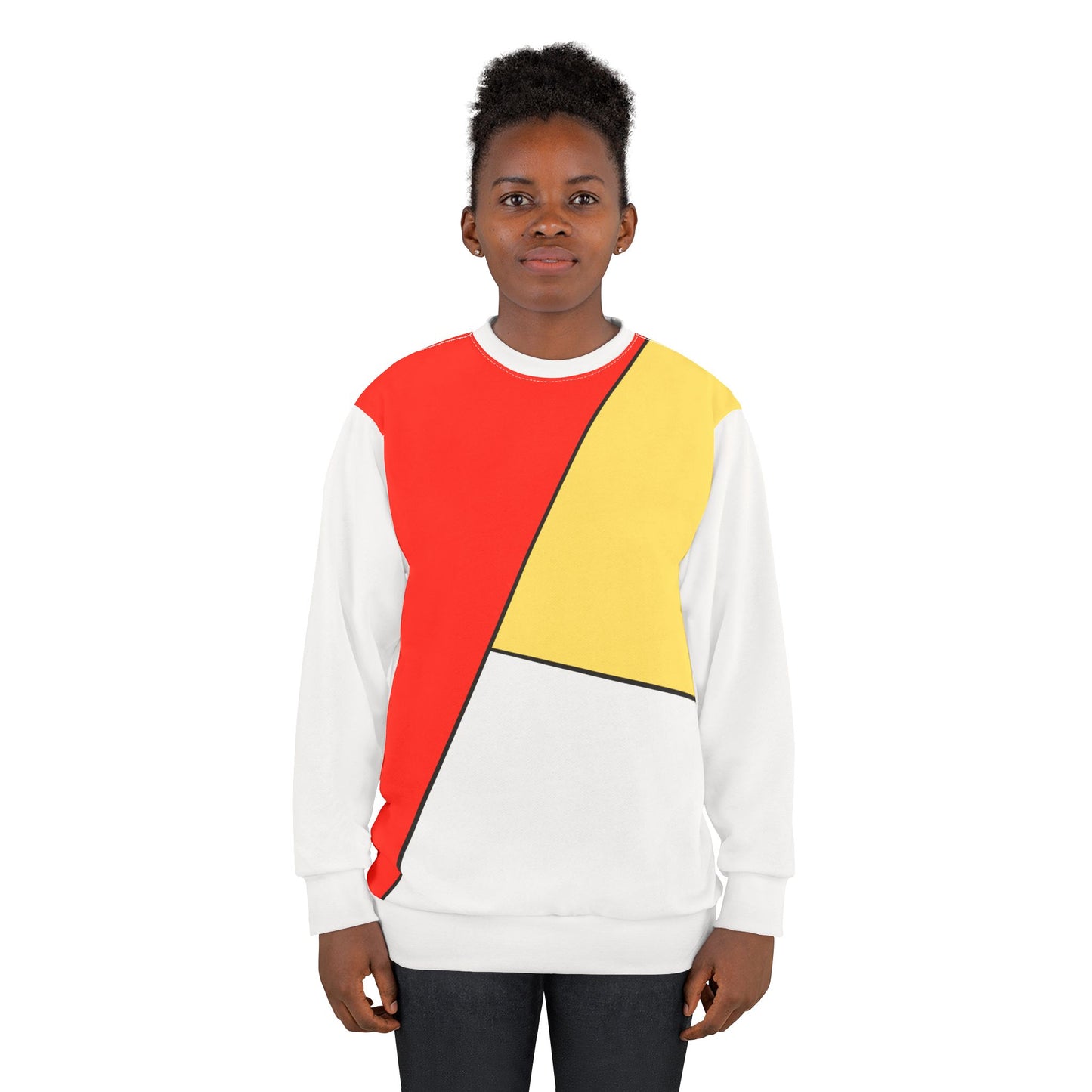 Red, Yellow, White, Unisex Sweatshirt (AOP)