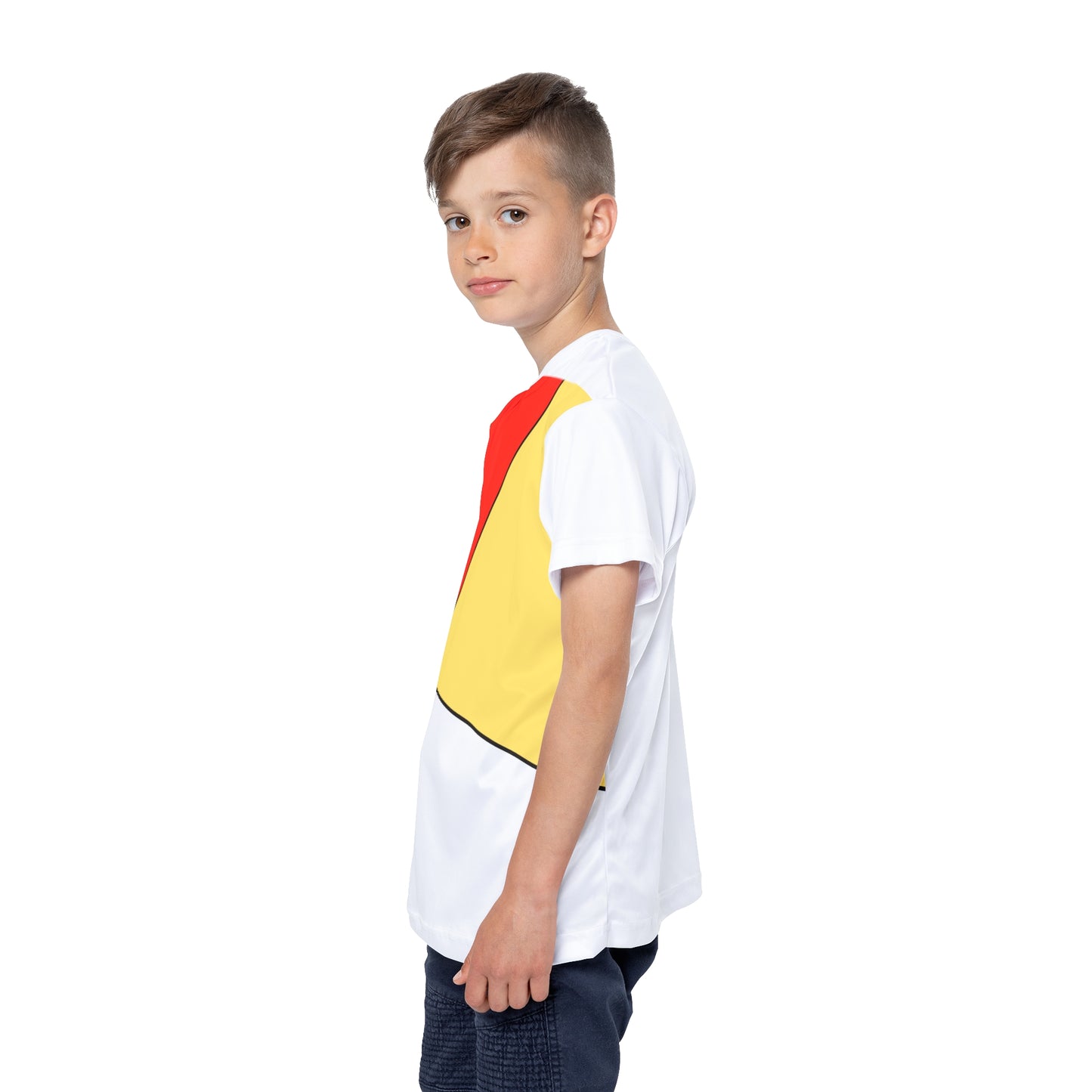 Red, Yellow, White, Kids Sports Jersey (AOP)