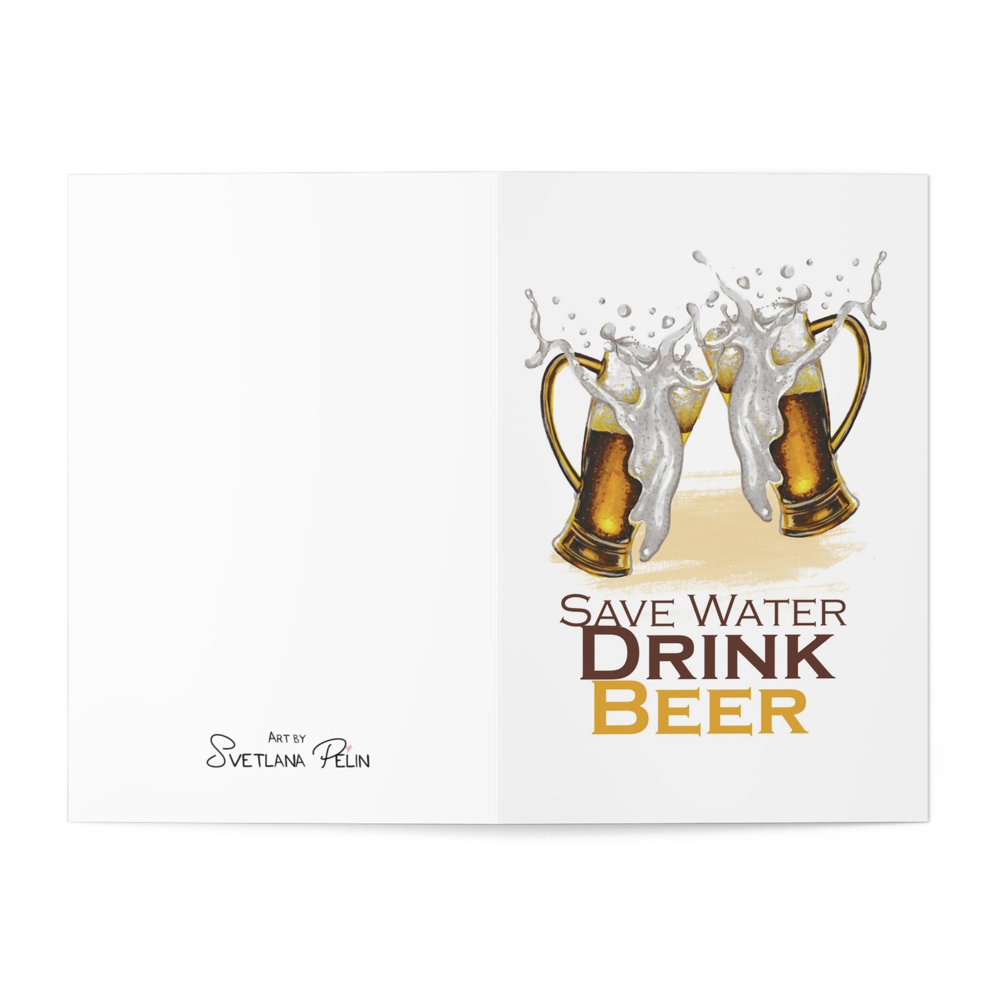 Drink Beer Save Water, Card for Him, Greeting Cards (7 pcs)