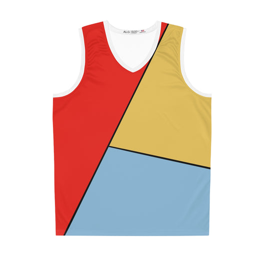 Red, Yellow, Blue, Basketball Jersey (AOP)