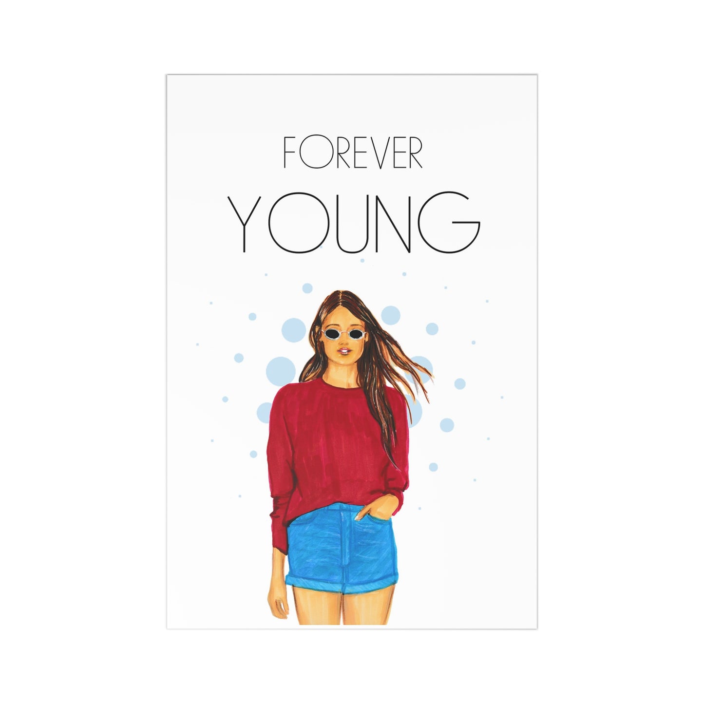 Forever Young, Teenager Day, Card for Her, Postcards (7 pcs)