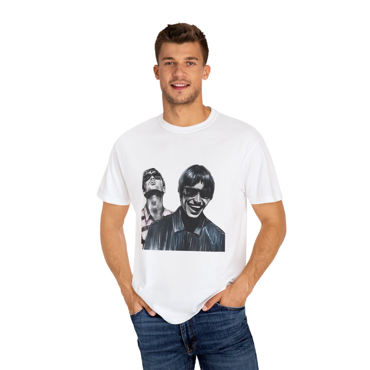 Liam & Noel Gallagher, Oasis, Unisex Garment-Dyed T-shirt