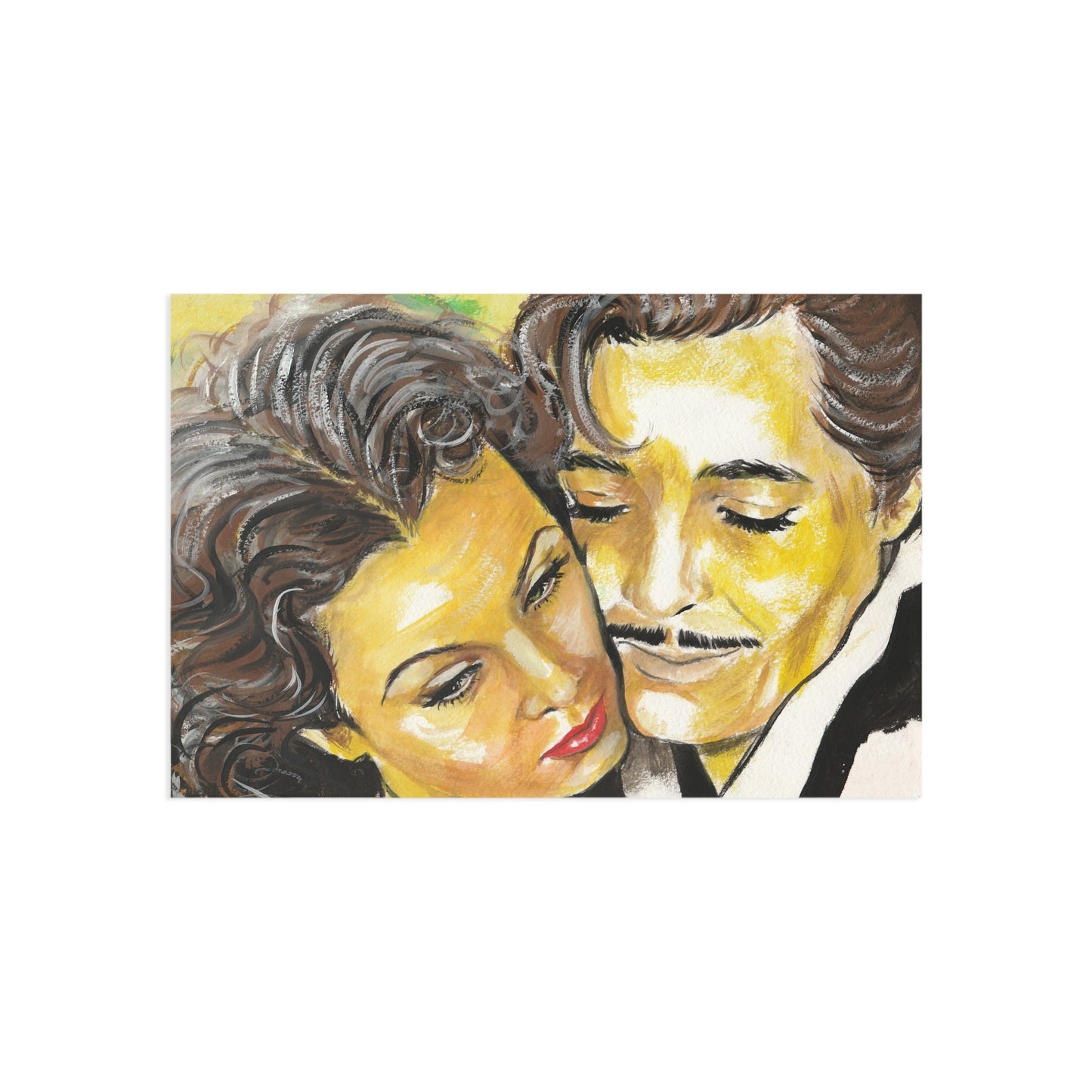 Clark Gable and Vivien Leigh in Gone with the WInd, Fine Art Postcards