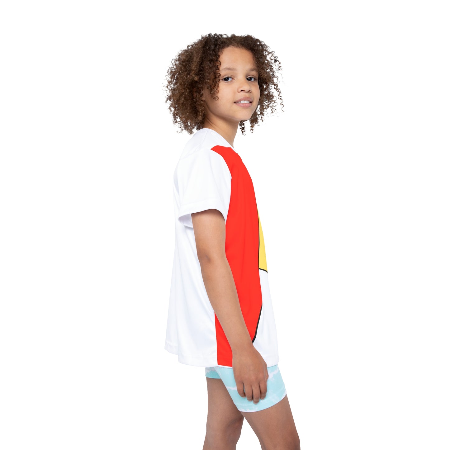 Red, Yellow, White, Kids Sports Jersey (AOP)