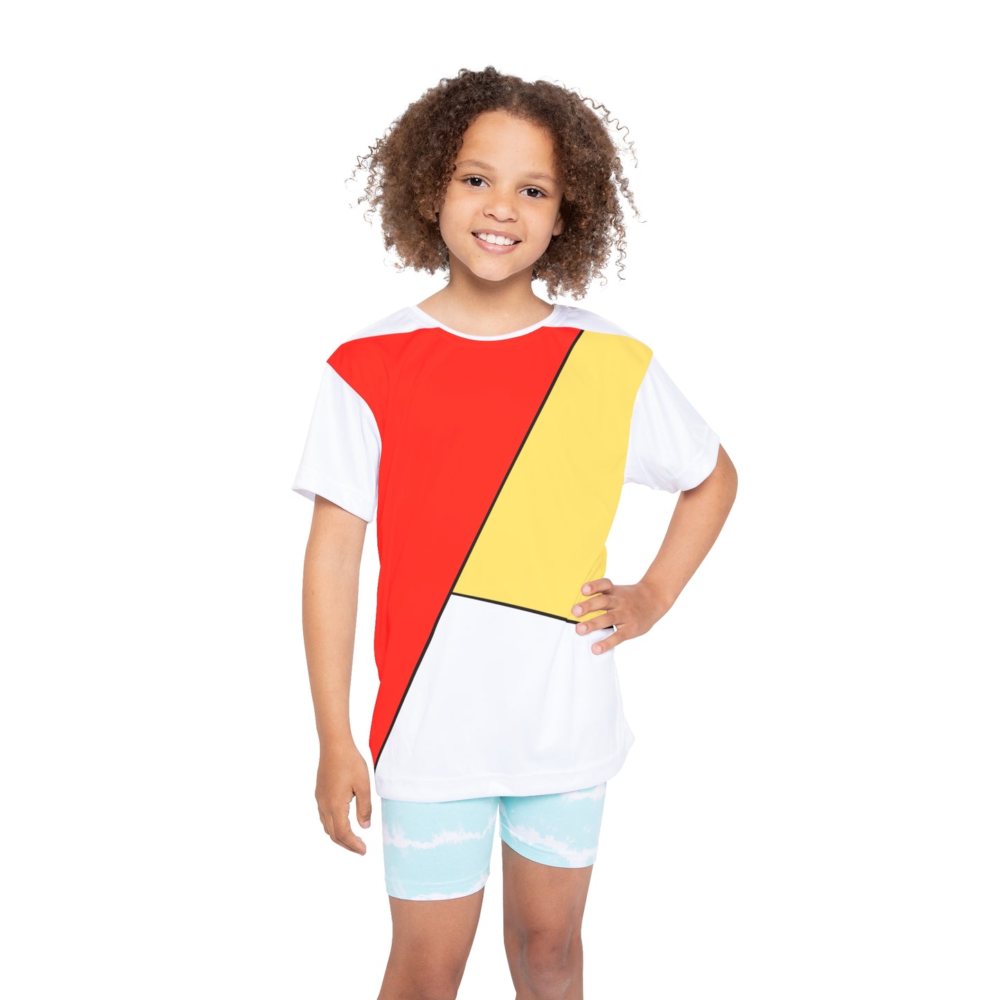 Red, Yellow, White, Kids Sports Jersey (AOP)