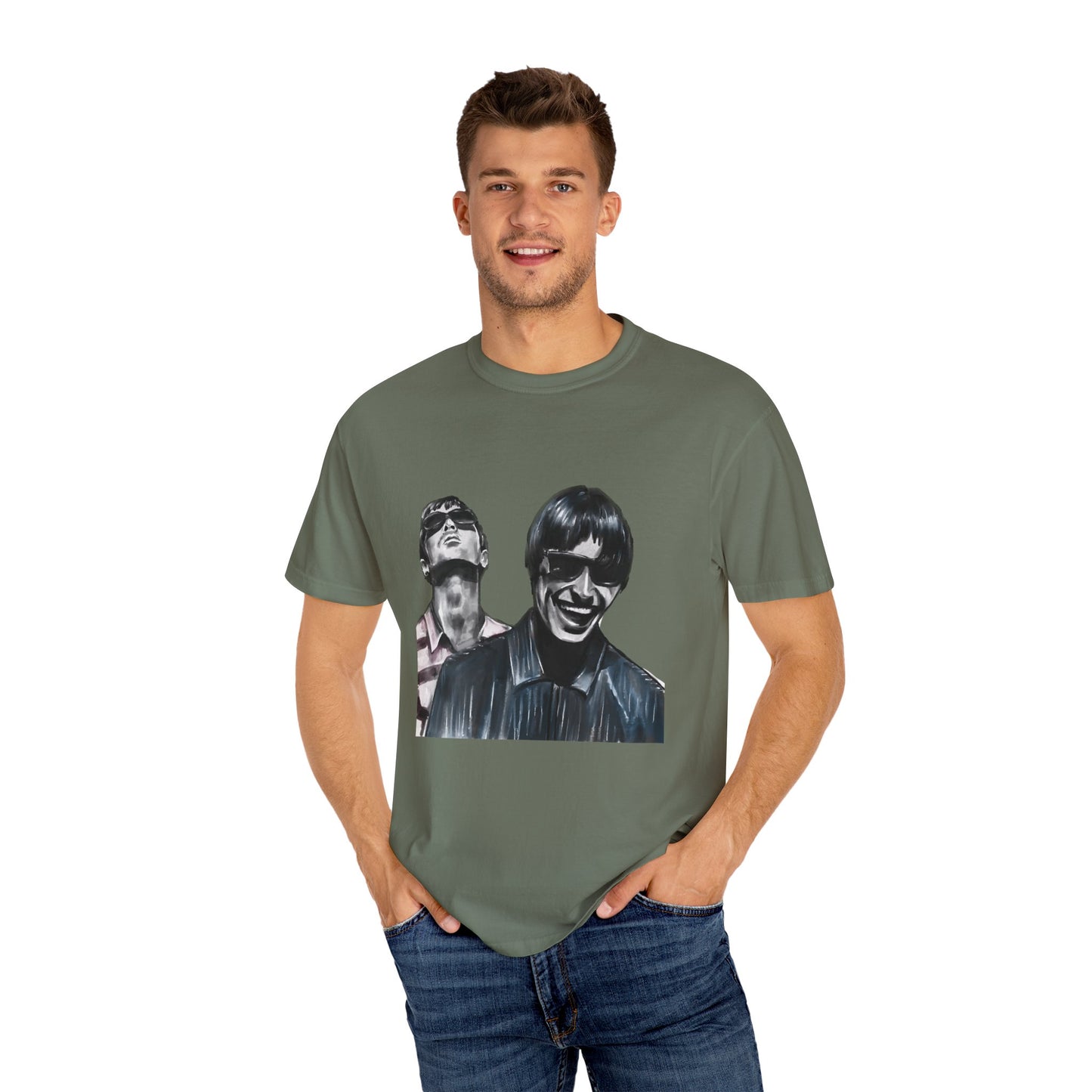 Liam & Noel Gallagher, Oasis, Unisex Garment-Dyed T-shirt