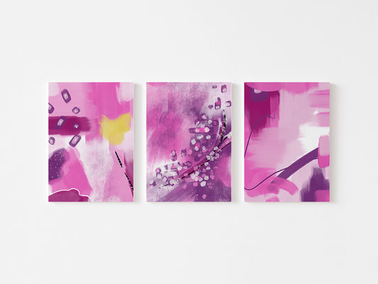 3 pieces, Digital Abstract Art, Wall Home Decor, INSTANT DOWNLOAD