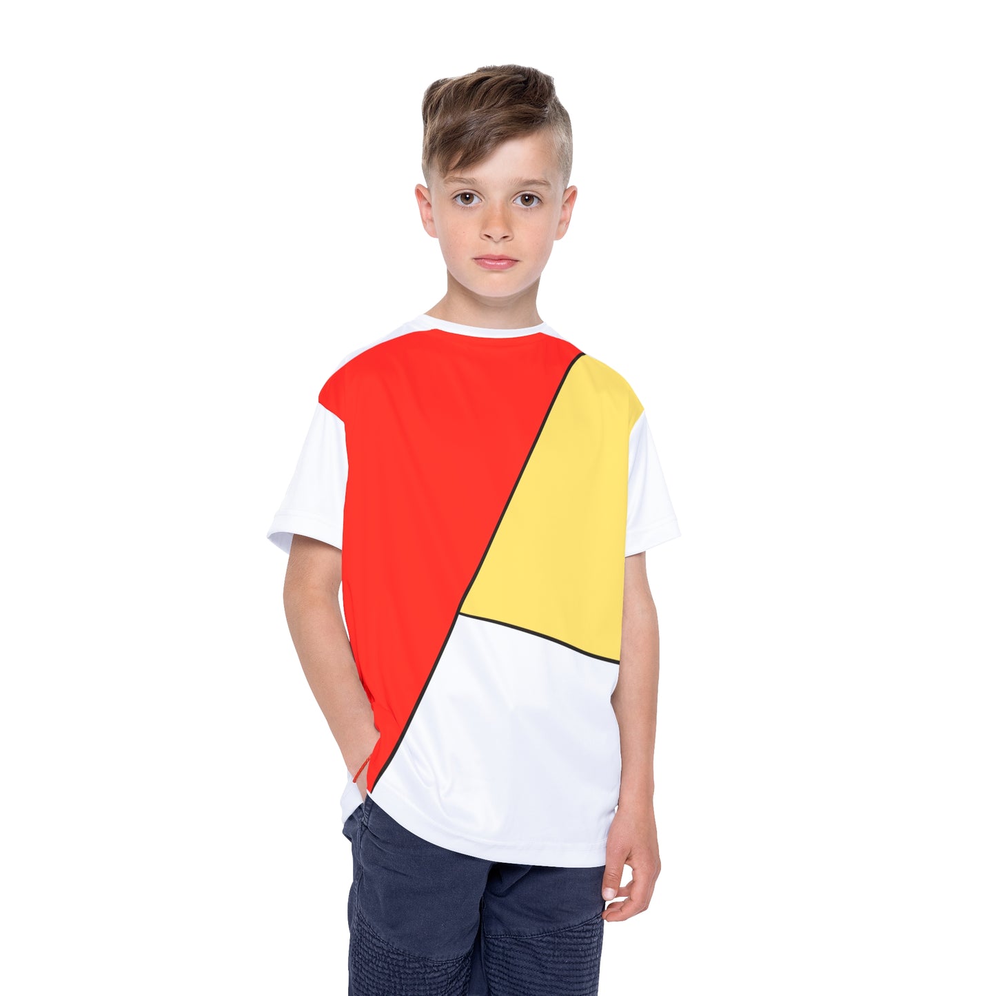 Red, Yellow, White, Kids Sports Jersey (AOP)