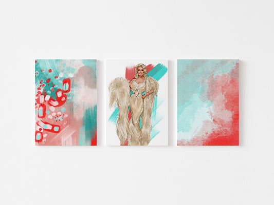 3 pieces, Jayne Mansfield & Abstract Art, INSTANT DOWNLOAD