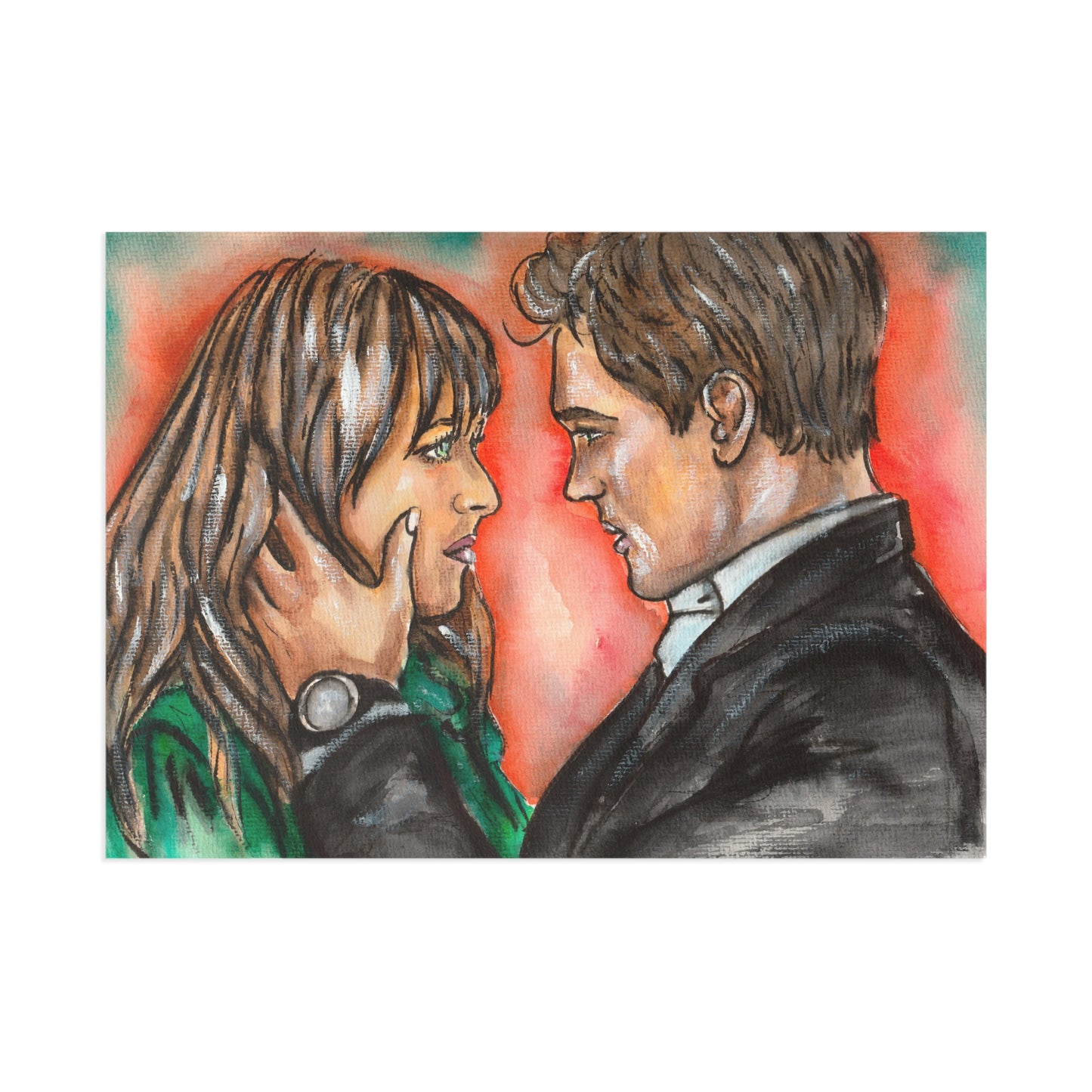 Dakota Johnson, Jamie Dornan, Fine Art Postcards