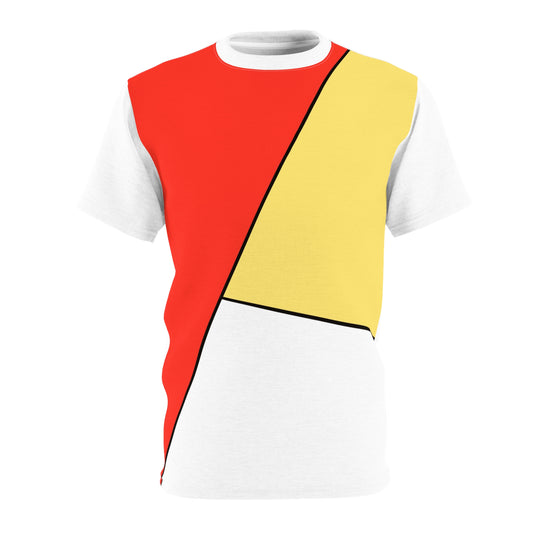 Red, Yellow, White, Unisex Cut & Sew Tee (AOP)