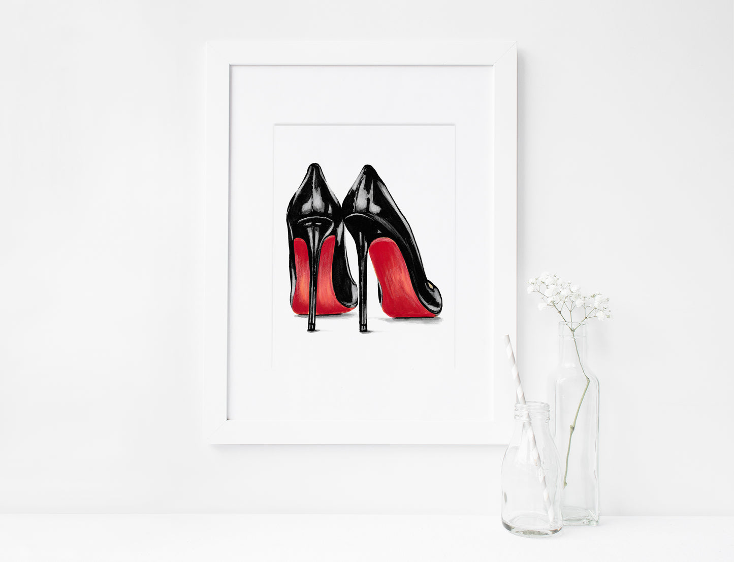 SET of 8, Women's Shoes, Stilettos, Marker Illustration, Printable Art, INSTANT DOWNLOAD