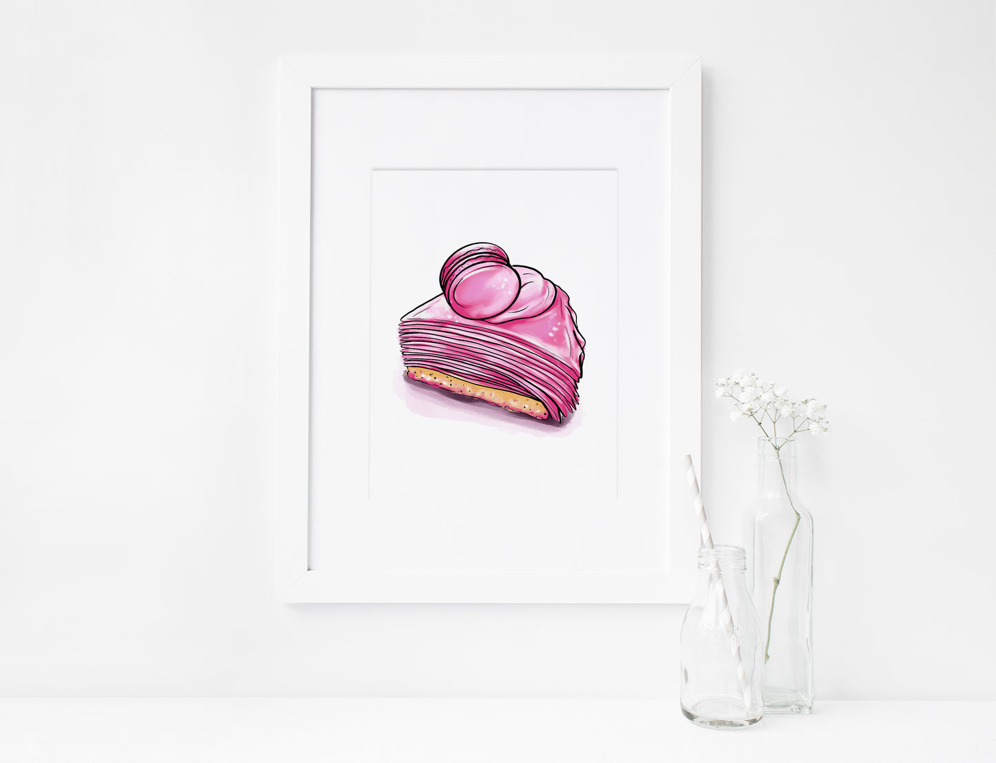 Pink cake, Printable Art, INSTANT DOWNLOAD