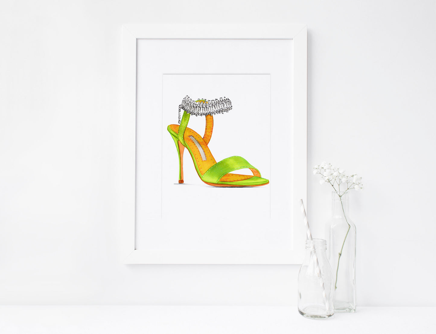 SET of 9, Women's Shoes, High-heel Sandals, Marker Illustration, Printable Art, INSTANT DOWNLOAD