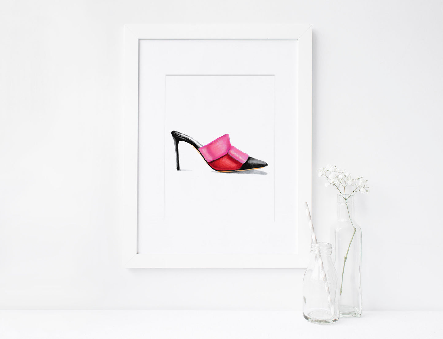 SET of 3, Women's Mules, Backless shoes, Marker Illustration, Printable Art, INSTANT DOWNLOAD