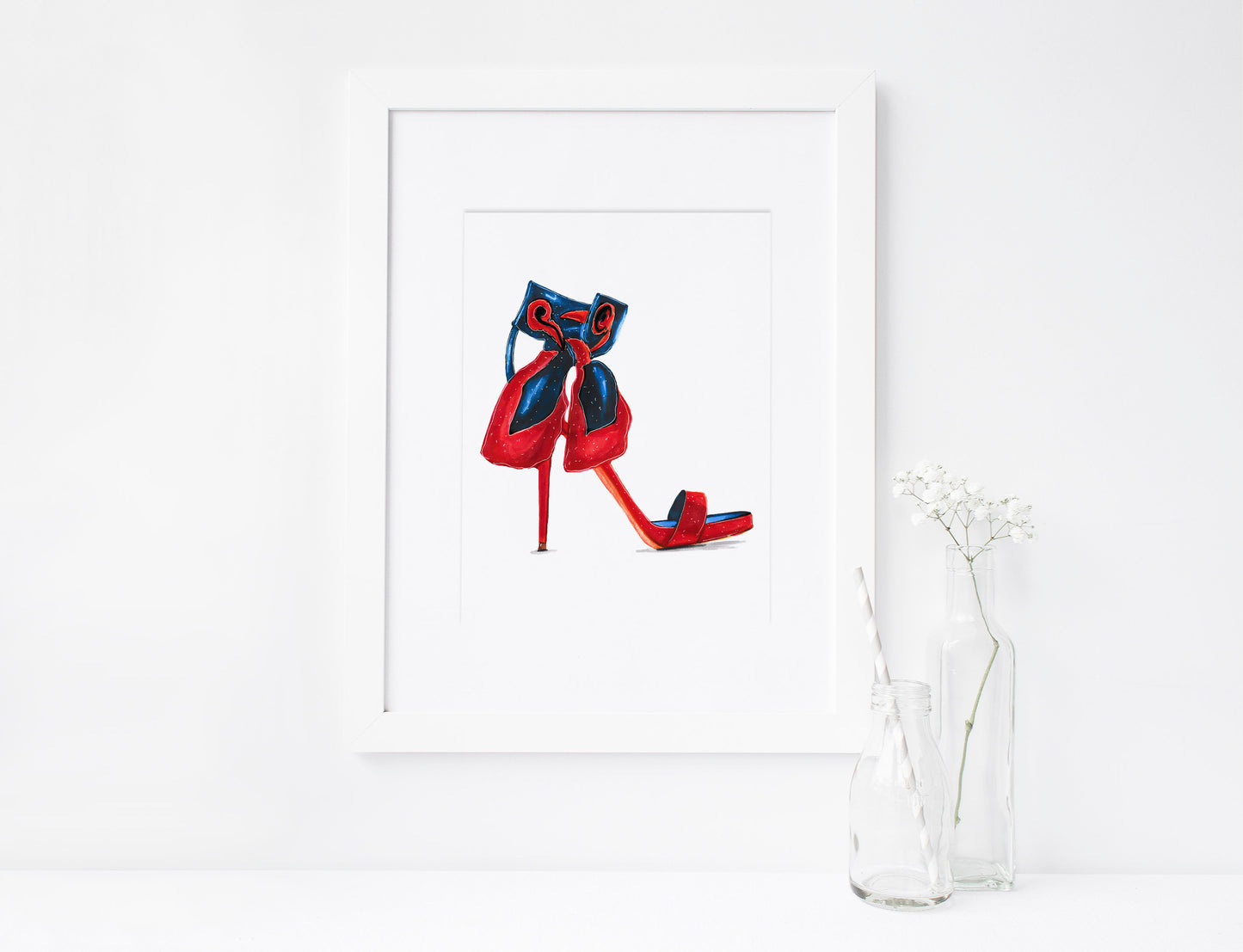 SET of 9, Women's Shoes, High-heel Sandals, Marker Illustration, Printable Art, INSTANT DOWNLOAD