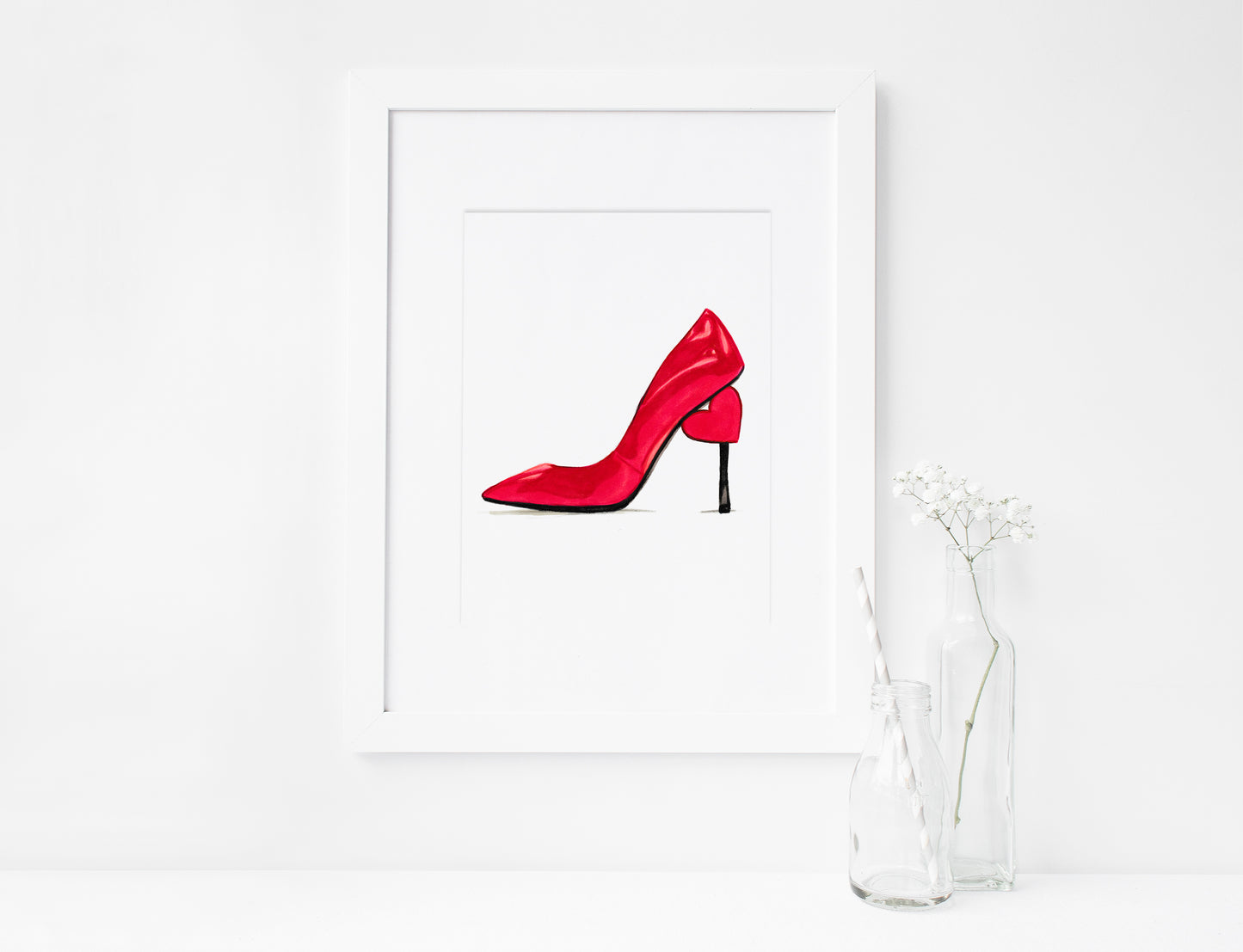 SET of 8, Women's Shoes, Stilettos, Marker Illustration, Printable Art, INSTANT DOWNLOAD