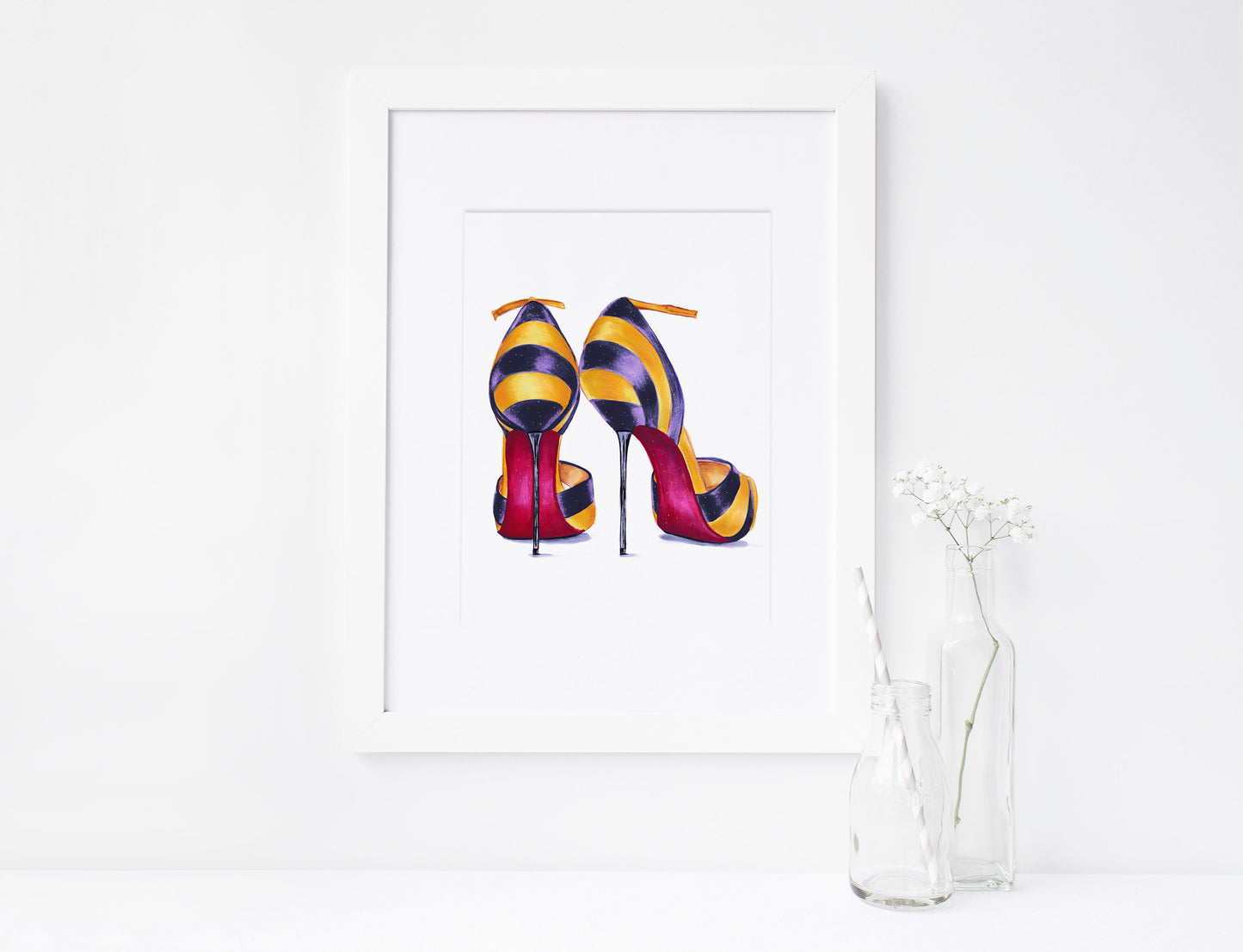 SET of 9, Women's Shoes, High-heel Sandals, Marker Illustration, Printable Art, INSTANT DOWNLOAD