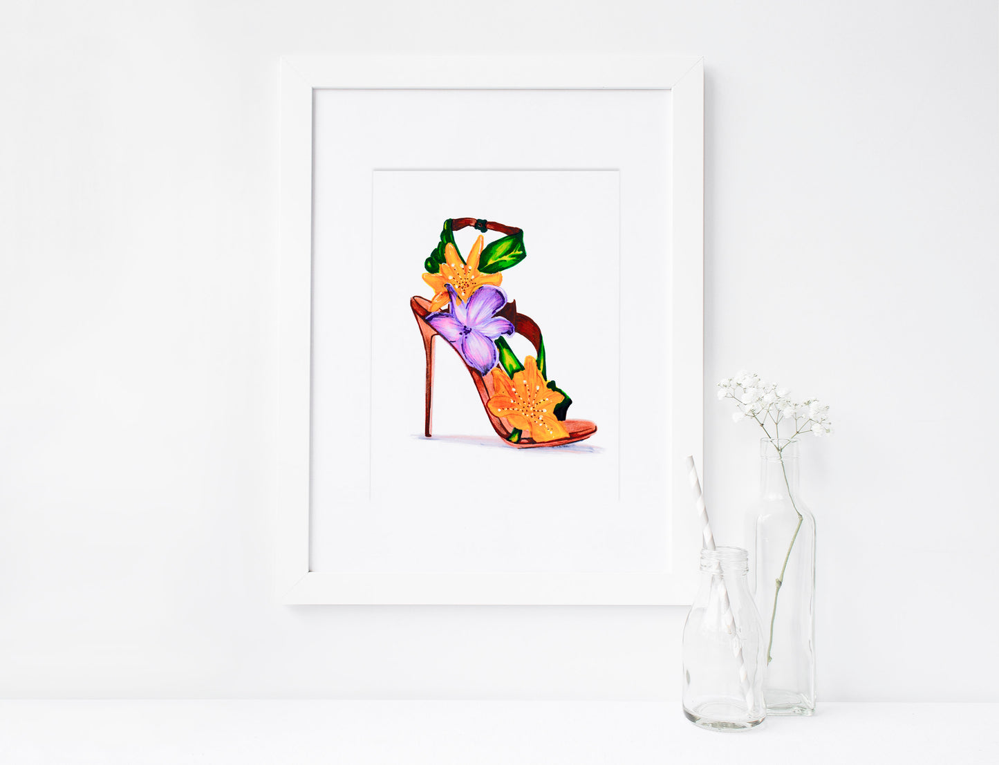 SET of 10, Women's Shoes, High-heel Sandals, Marker Illustration, Printable Art, INSTANT DOWNLOAD