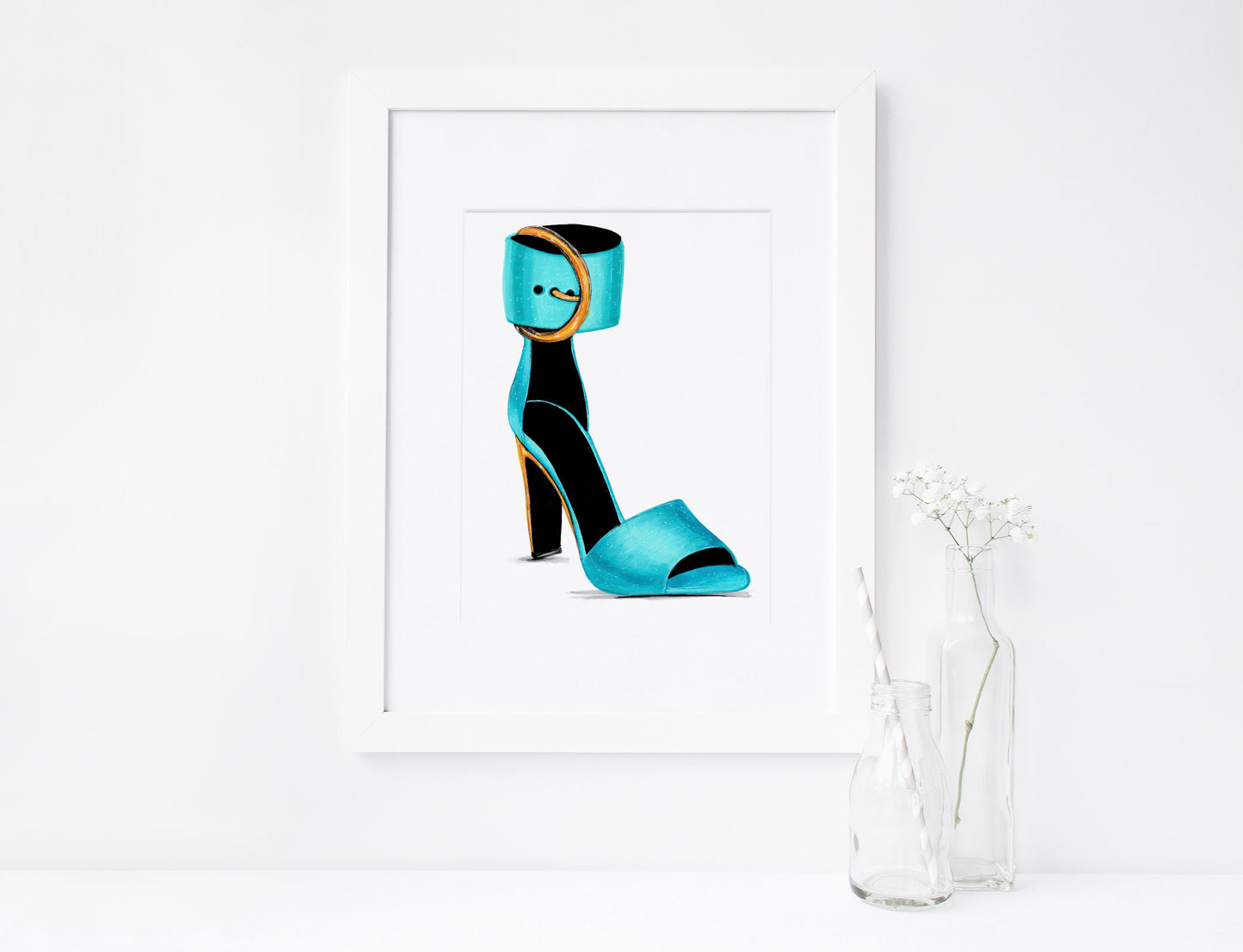 SET of 9, Women's Shoes, High-heel Sandals, Marker Illustration, Printable Art, INSTANT DOWNLOAD