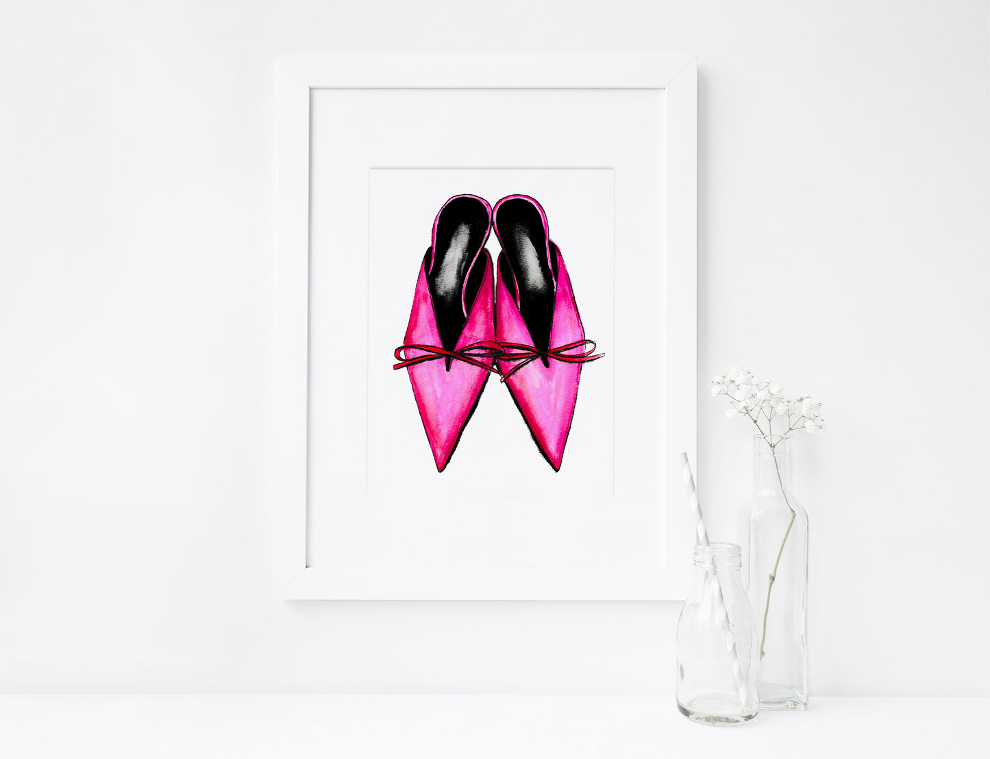 SET of 3, Women's Mules, Backless shoes, Marker Illustration, Printable Art, INSTANT DOWNLOAD