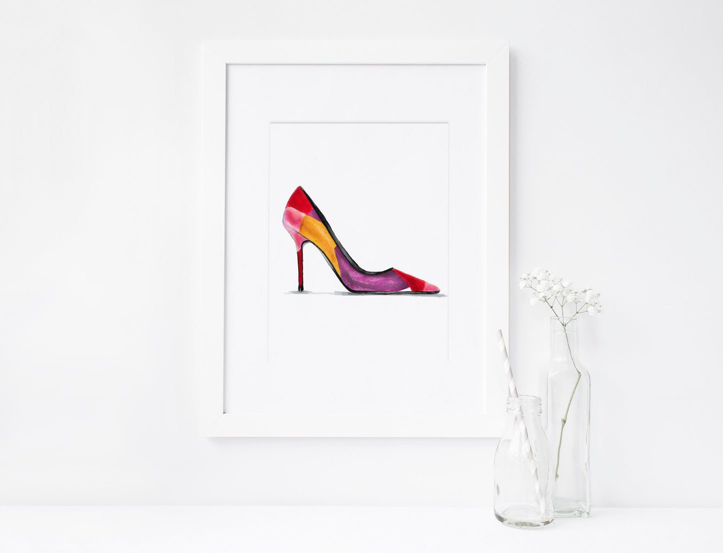 SET of 8, Women's Shoes, Stilettos, Marker Illustration, Printable Art, INSTANT DOWNLOAD