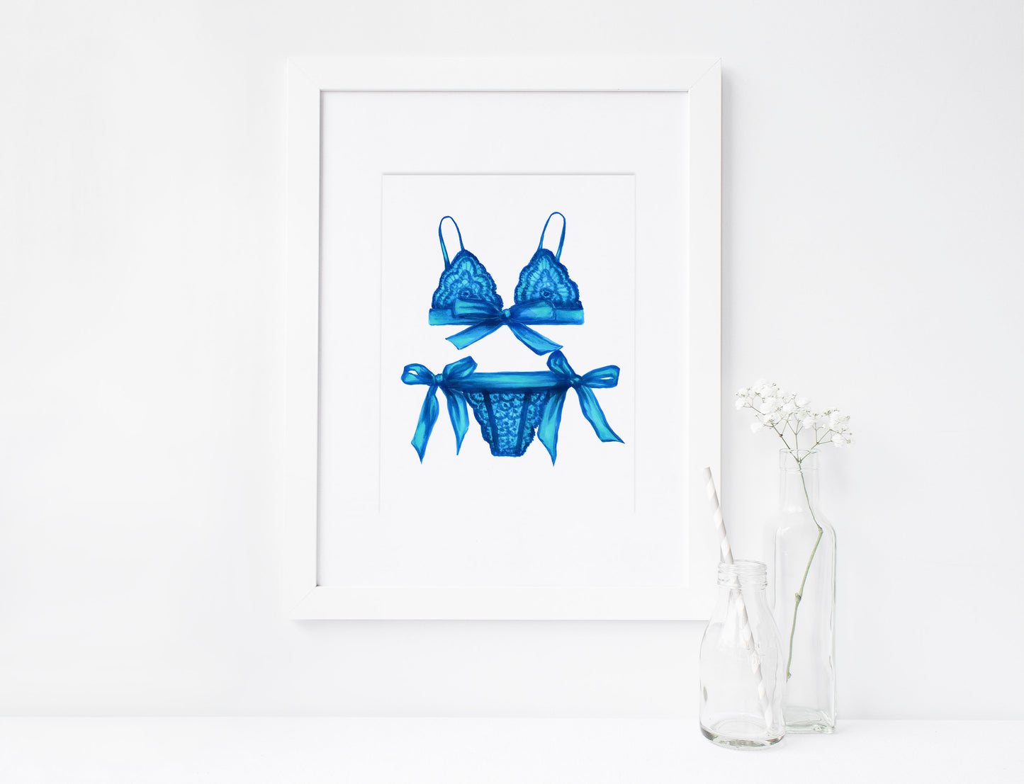 SET of 3, Elegant Women's Lace Lingerie, Marker Illustration, Printable Art, INSTANT DOWNLOAD