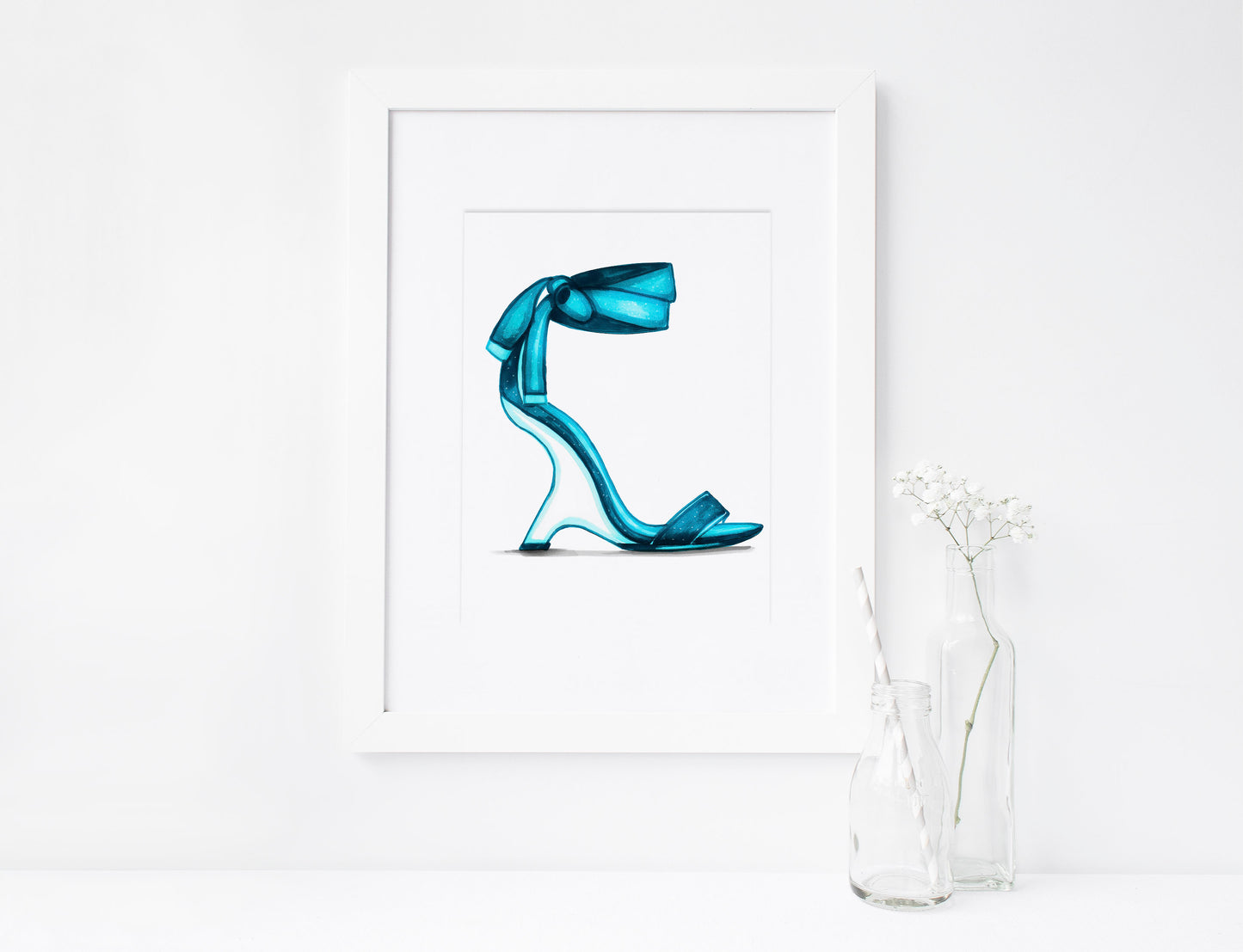 SET of 9, Women's Shoes, High-heel Sandals, Marker Illustration, Printable Art, INSTANT DOWNLOAD