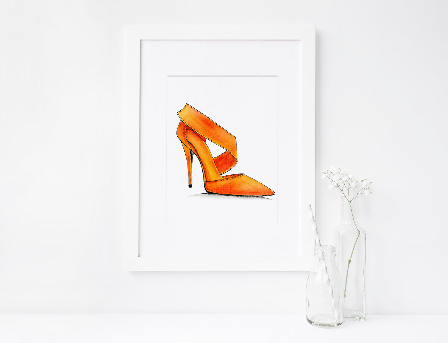 SET of 9, Women's Shoes, High-heel Sandals, Marker Illustration, Printable Art, INSTANT DOWNLOAD