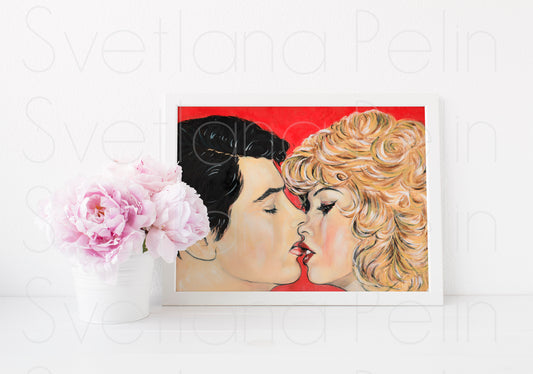 Alain Delon, Brigitte Bardot, Famous Couples, ART PRINT Signed by Artist