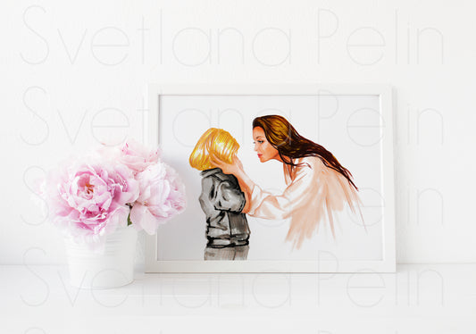 Angelina Jolie, ART PRINT Signed by Artist