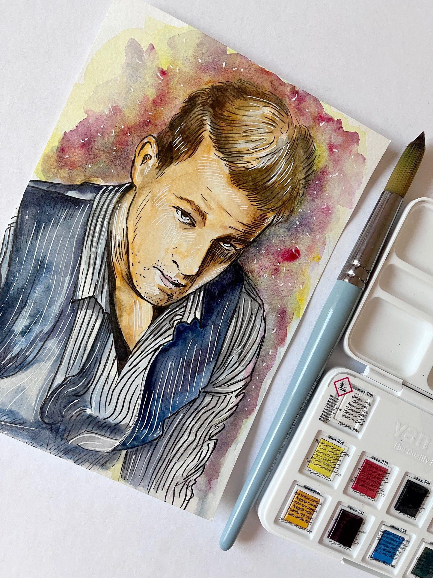 Channing Tatum, ORIGINAL watercolor painting, Artwork by Svetlana Pelin