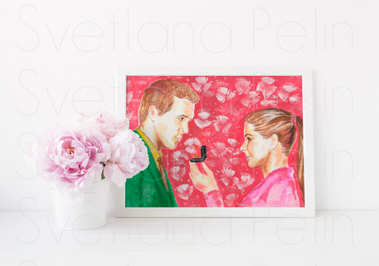 Ryan Reynolds, Sandra Bullock, ART PRINT Signed by Artist