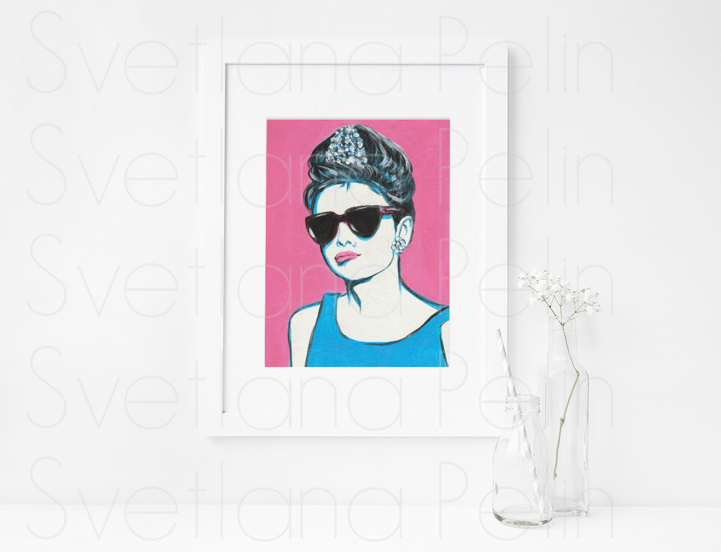 Audrey Hepburn, Breakfast at Tiffany's, ORIGINAL Acrylic Painting, Artwork by Svetlana Pelin