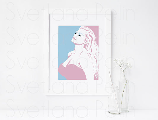 Anita Ekberg, La Dolce Vita, ART PRINT Signed by Artist